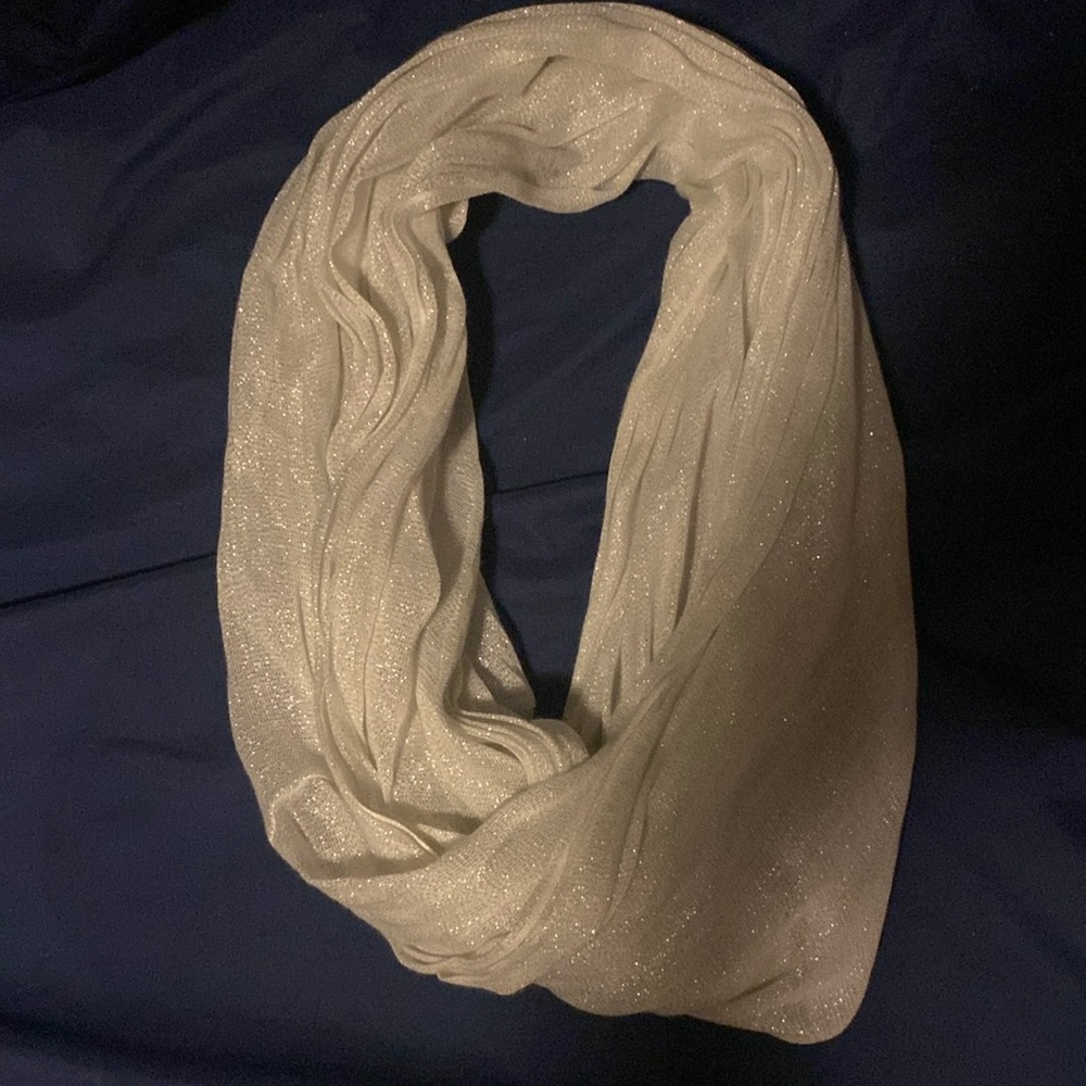 Lame Bryant White sparkly infinity scarf